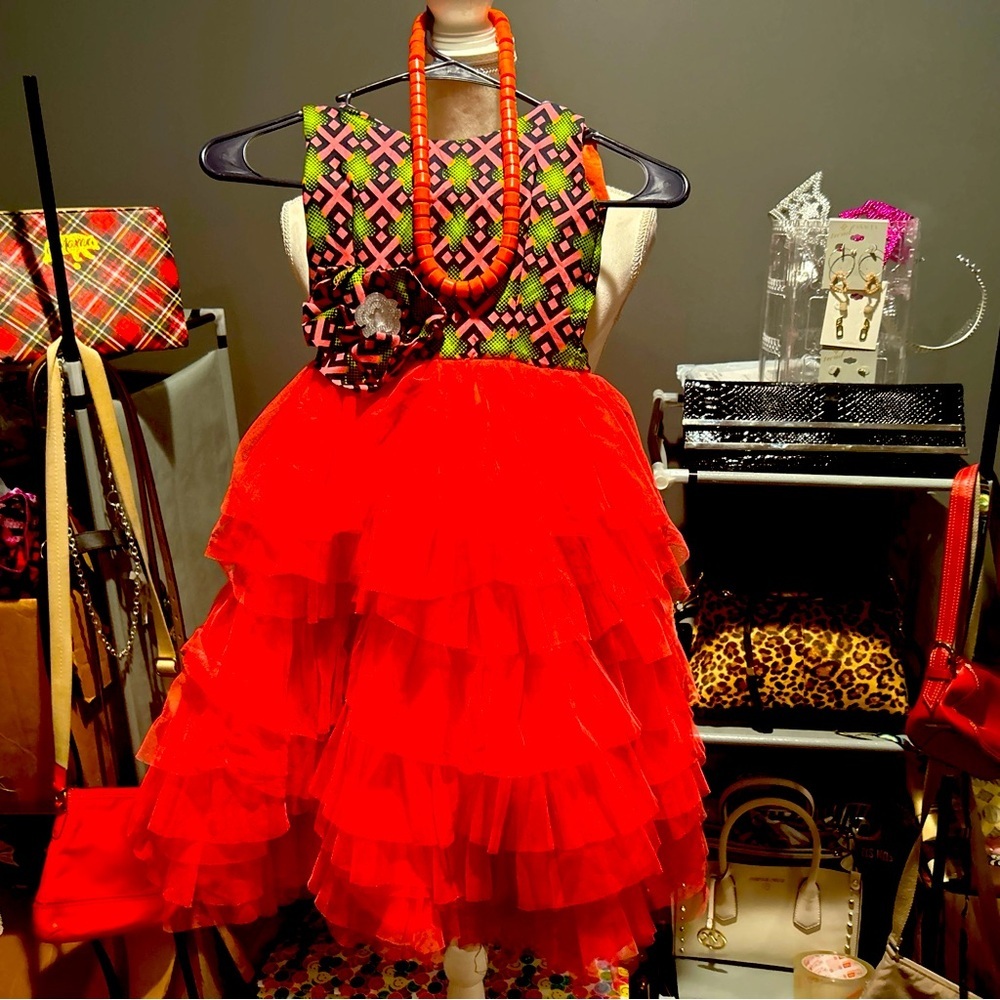 Vintage Tulle Ruffles Multicolor Girl’s Dress